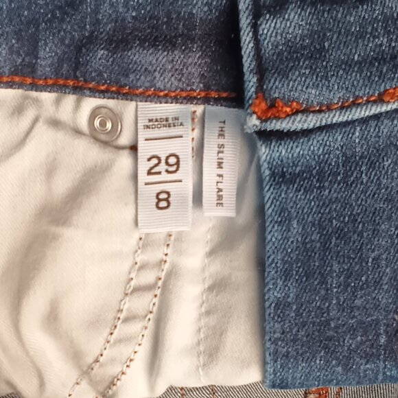 Loft Jeans Size 29/8 The Slim Flare High Rise Dark Wash - Picture 6 of 10